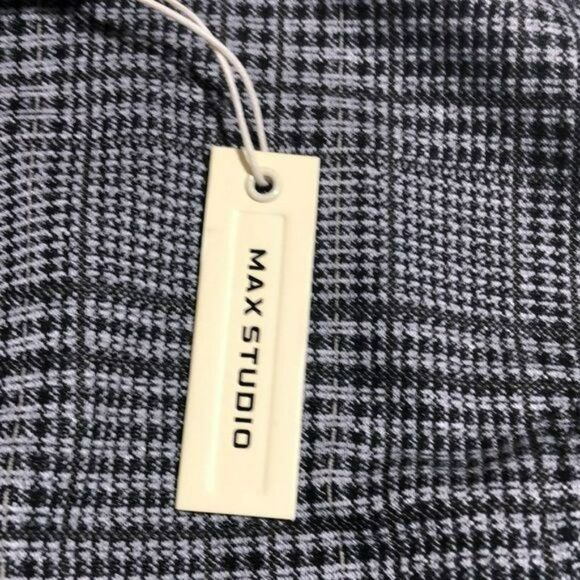 Max Studio XS Sheath Dress Gray Plaid Short Sleeve - Picture 7 of 8